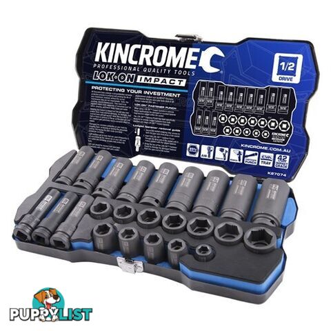 LOK-ONâ¢ Impact Socket Set 24 Piece 1/2" Kincrome K27074