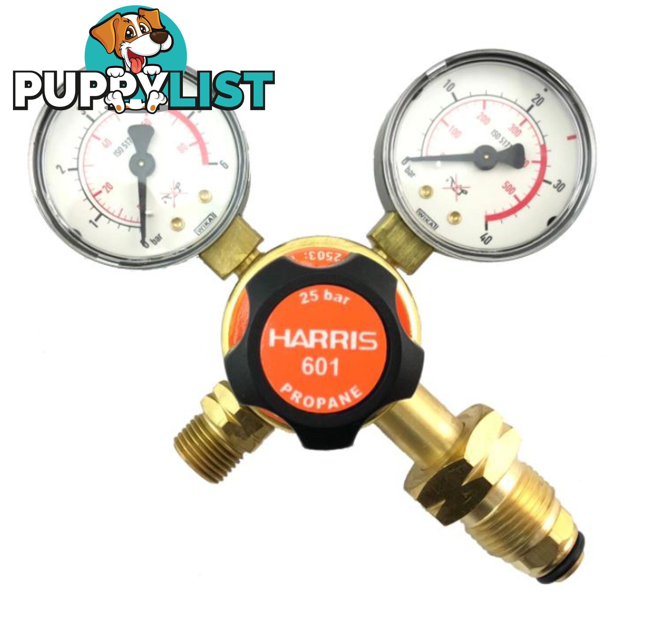 Harris Model 601 Twin Gauge Propane pressure Regulator 0-400 kPa 601-LPG