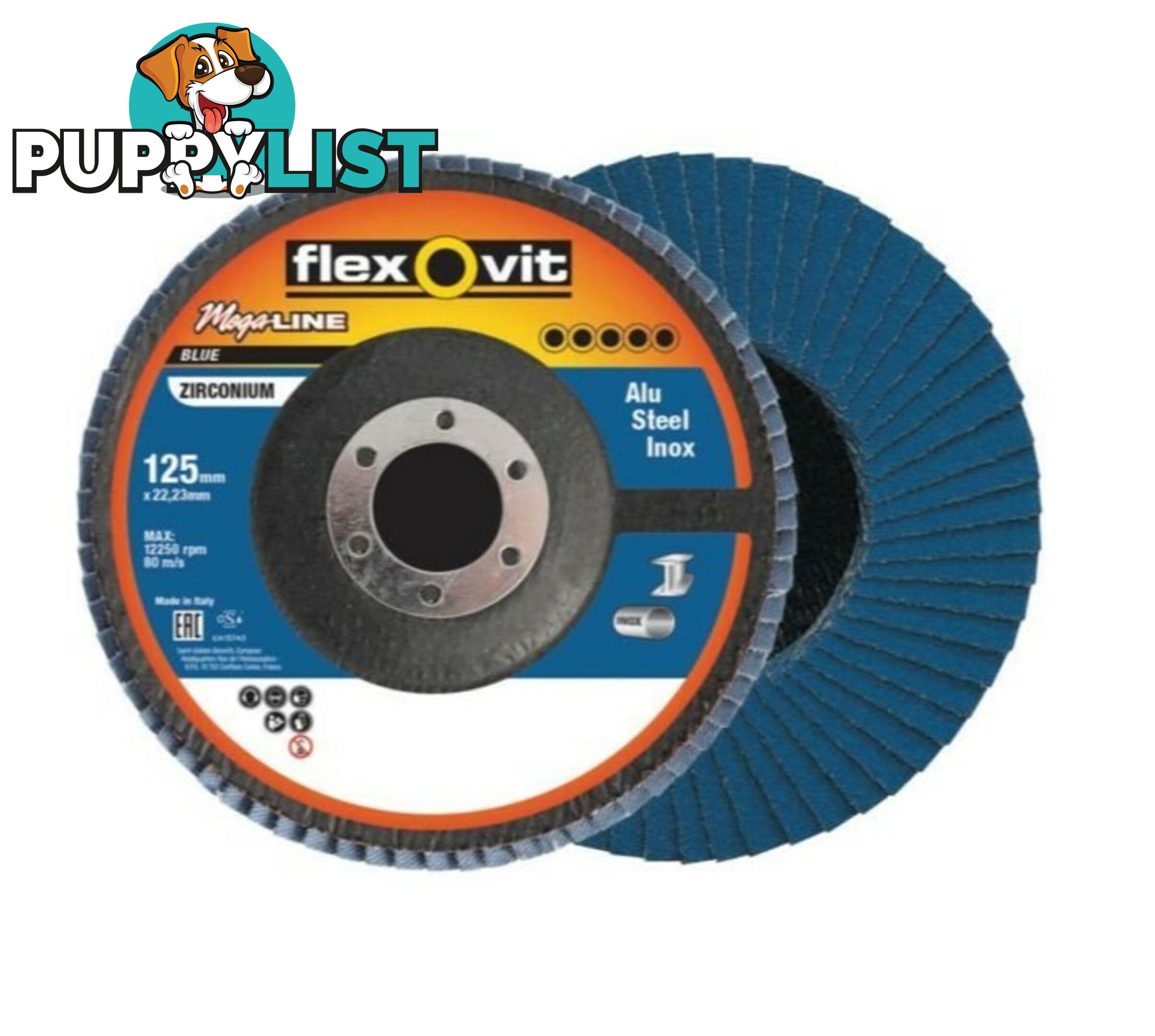 Flap Disc Zirconium Steel/Inox 125mm 40 grit FlexOvit 9803040