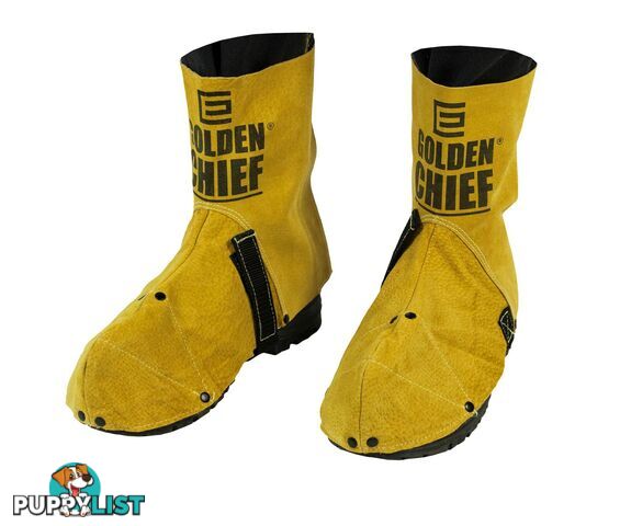 The GOLDEN CHIEF Premium Leather Welder's Spats Elliotts