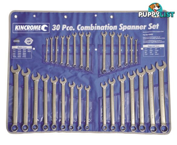 Combo Spanner Set 30 piece AF Metric 6-24mm Kincrome K3030