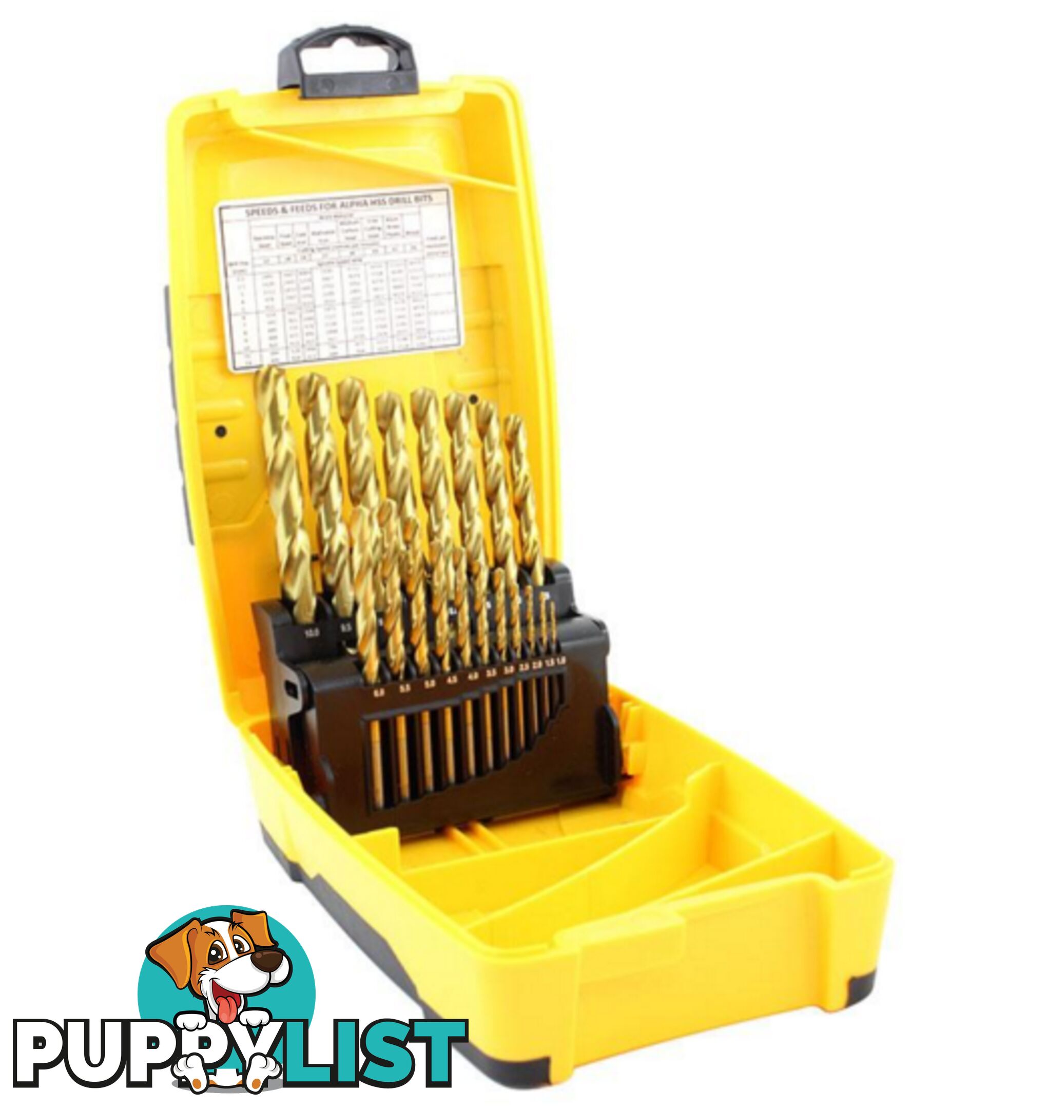 25 Piece Metric Tuffbox Drill Set Gold Series 1.0-13.0mm Alpha SM25PB