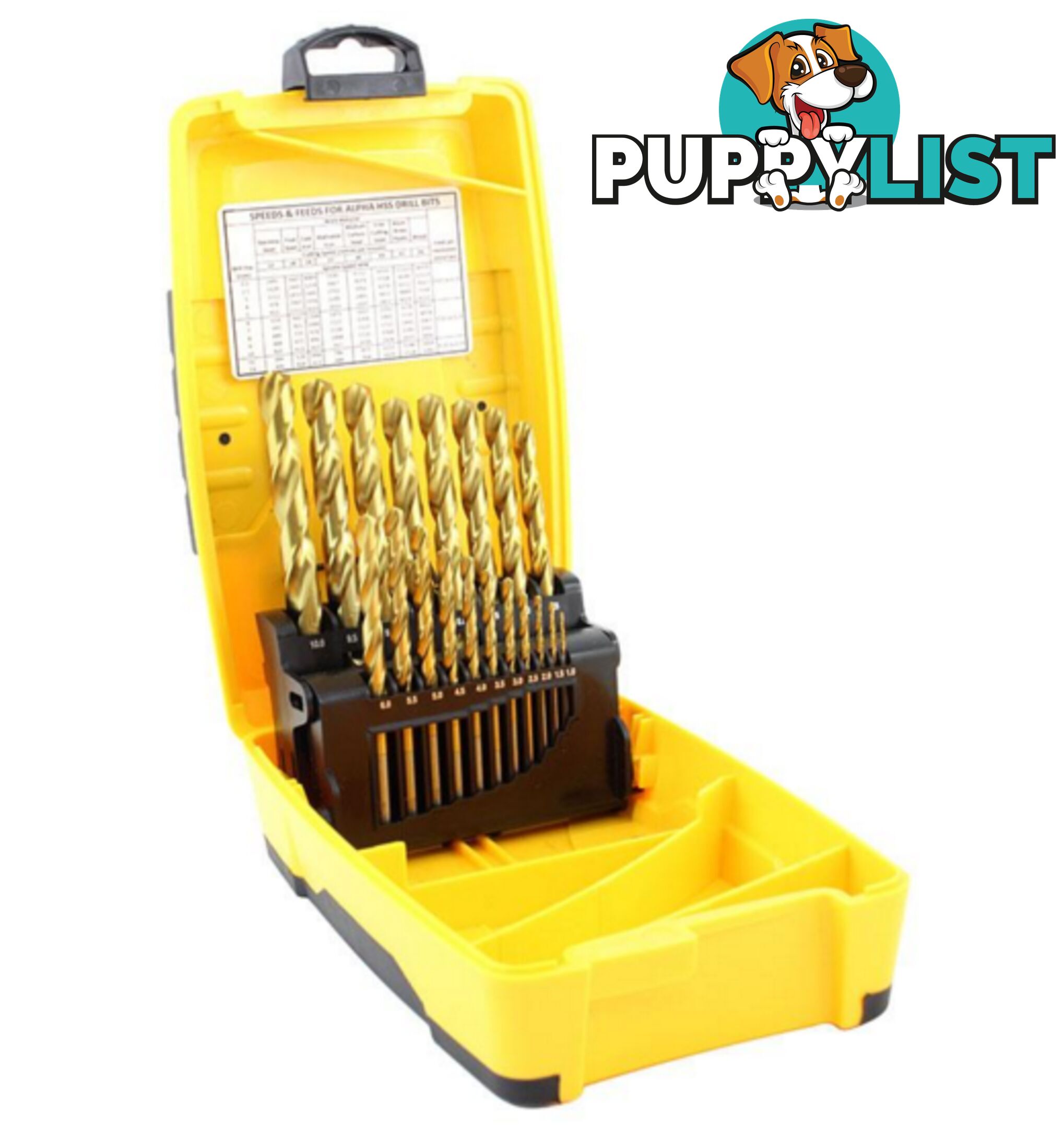 25 Piece Metric Tuffbox Drill Set Gold Series 1.0-13.0mm Alpha SM25PB