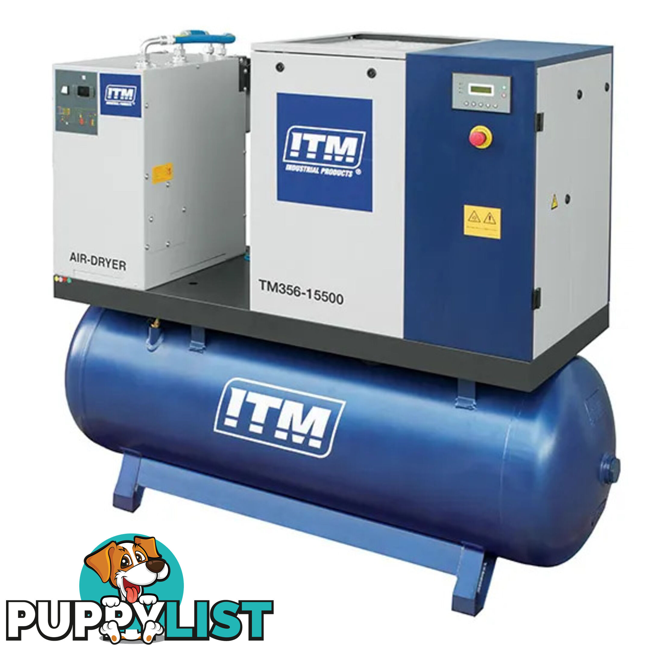 Air Compressor Rotary Screw With Dryer 3 Phase 15HP 500 Litres FAD 1620 ITM TM356-15500