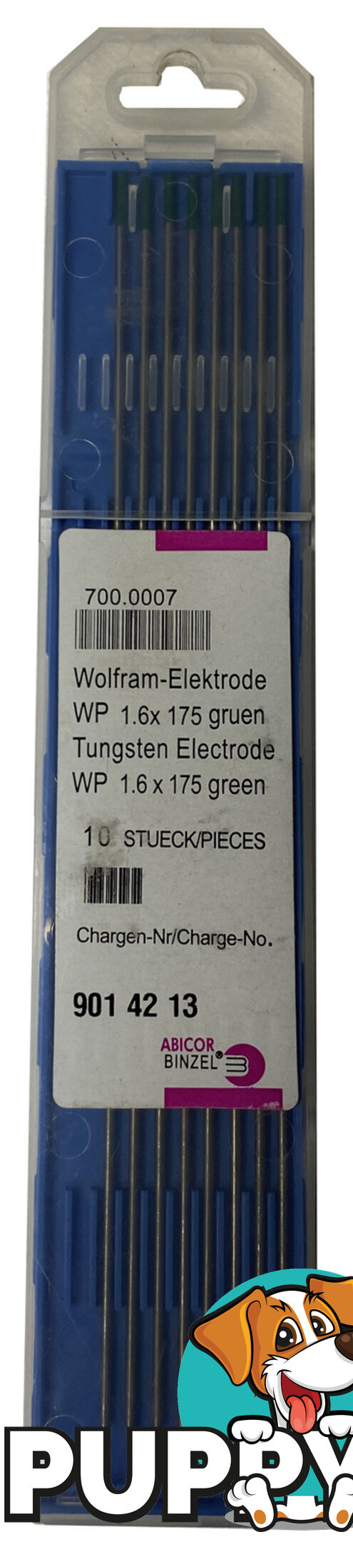 1.6MM WP Green TIG Tungsten Electrode Binzel 700.0007 Pkt : 10