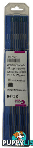 1.6MM WP Green TIG Tungsten Electrode Binzel 700.0007 Pkt : 10