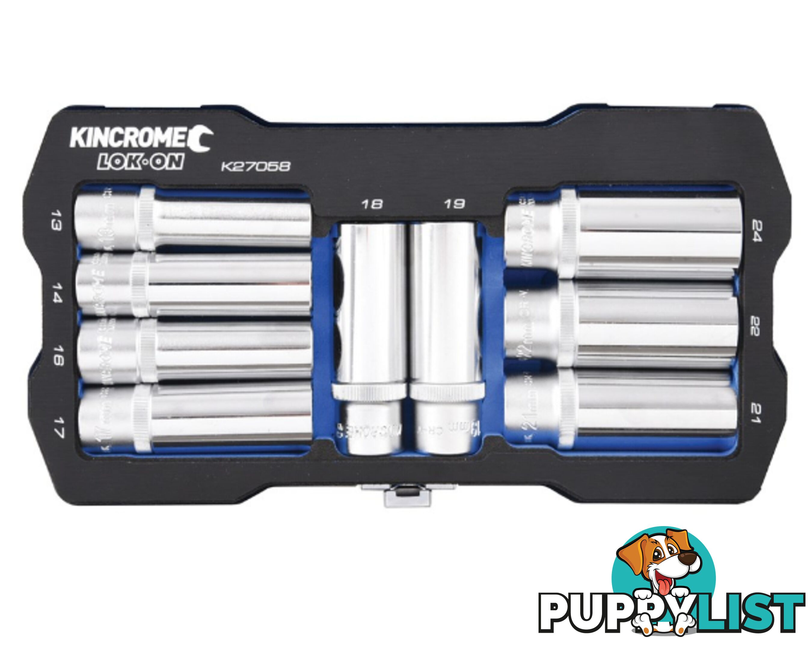 1/2 Drive Socket Set 9 Piece Deep Metric Kincrome K27058