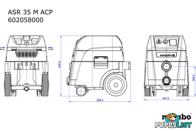 All Purpose Vacuum Cleaner ASR 35 M ACP Metabo 602058190
