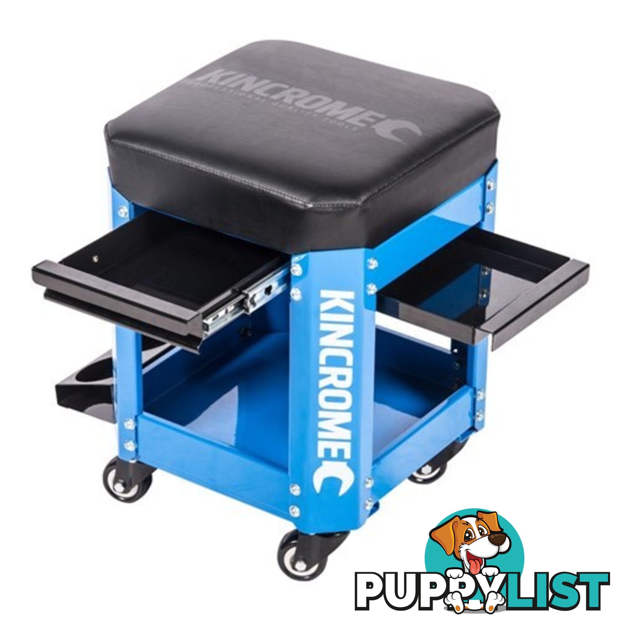 Kincrome K8114 Workshop Creeper Seat 2 Drawer Electric Blue