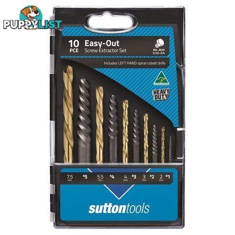 Sutton Screw Extractor Set 10Pce 2.0 to 7.5mm L/H Drills M603S20L