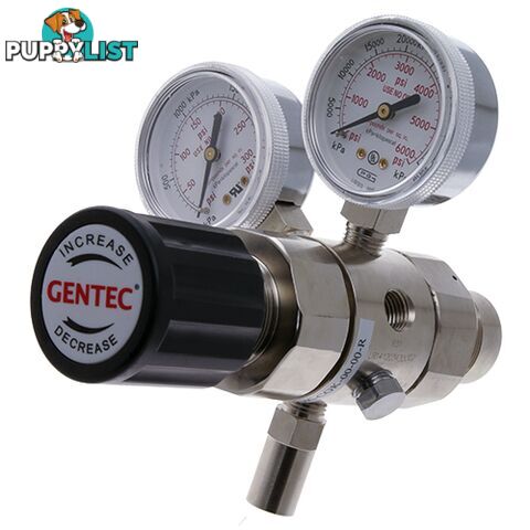 Gentec 2S Regulator 6.0 Purity CO2 Type 30 - Chrome Plated In: 30,000 kPa Out: 1700 kPa