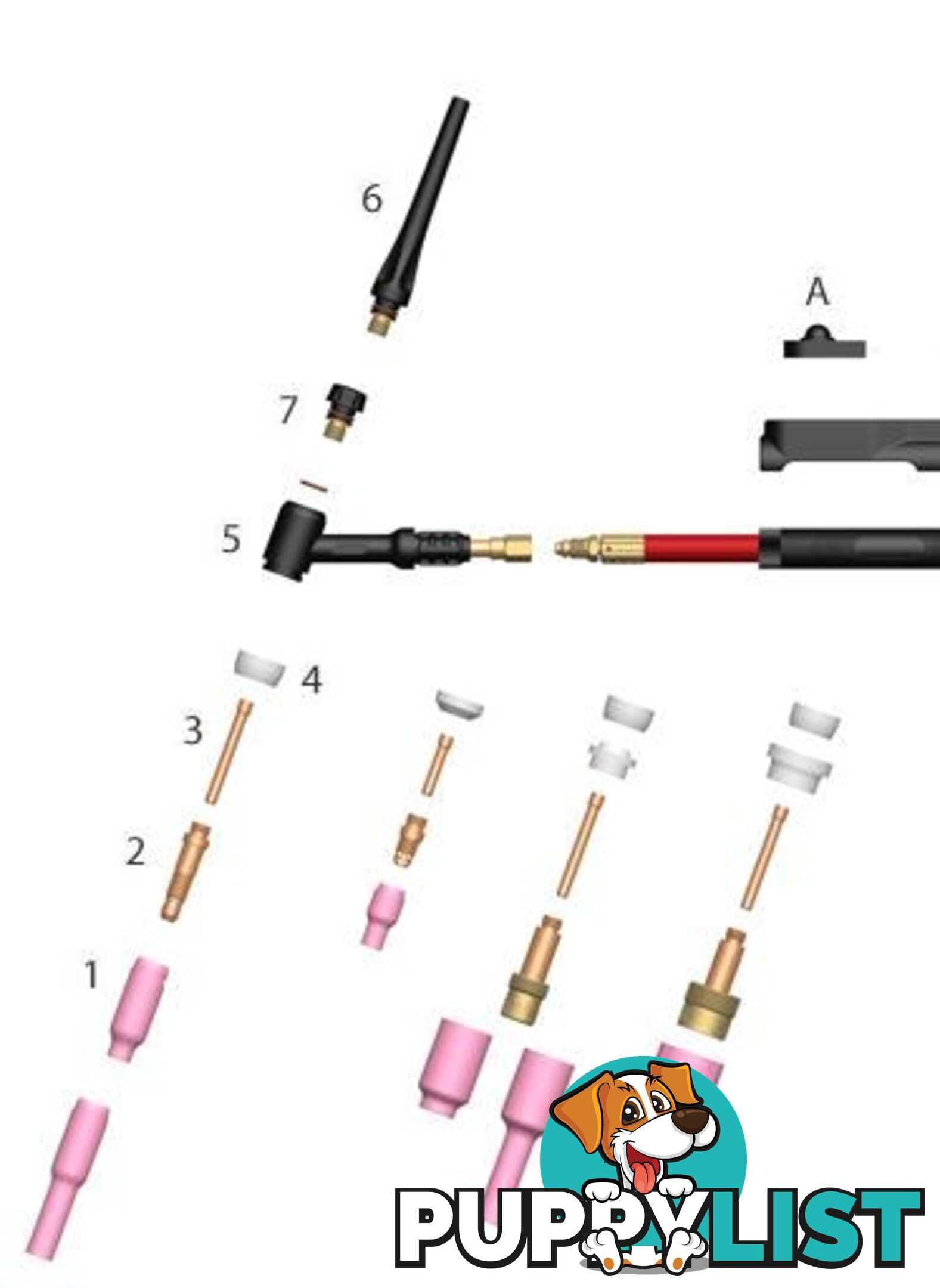 Collet Body 2.4mm For 17/18/26 Torch 10N32 Pkt : 5