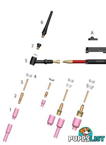 Collet Body 2.4mm For 17/18/26 Torch 10N32 Pkt : 5