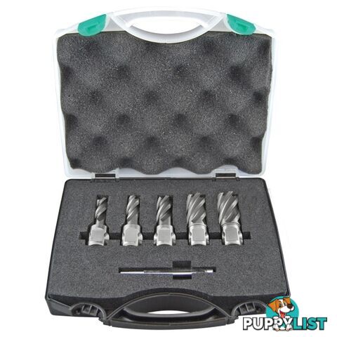 Annular Cutter Holemaker Silver Series Set 7 Pcs Metric Short 14, 16, 18, 20, 22mm & Pin ASSET-A