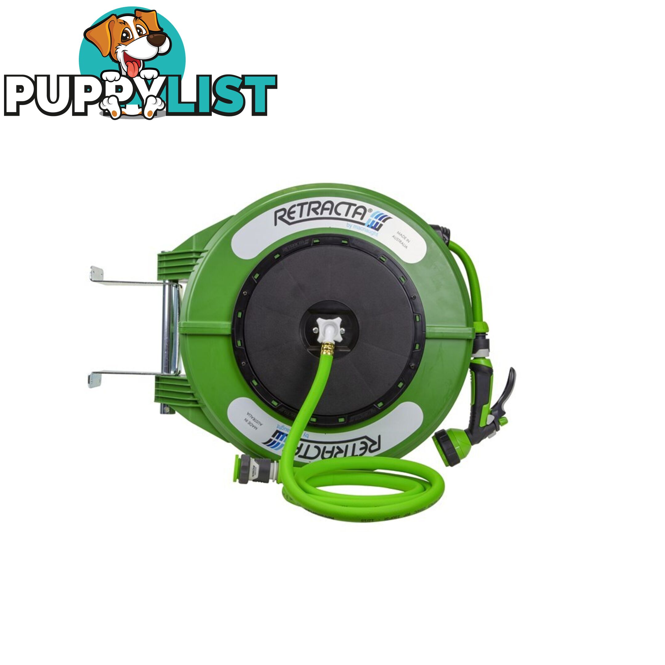 Garden Water Reel R3 1/2" x 25 Metres Green Macnaught DR425G-03