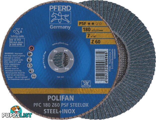 Polifan Flap Disc 180mm 7" 60G GP Inox Zirconia 67766185