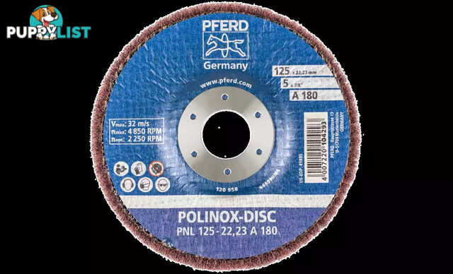 Non-woven tools Polinox fibre-backing PNL 125-22,23 A 180  Pferd 44692262 - Pack of 1