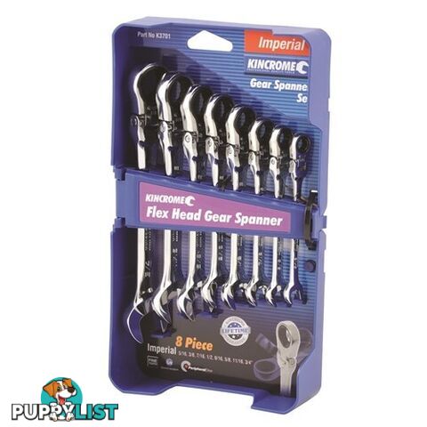 Flex Head Gear Spanner Sets 8 Piece Imperial K3701