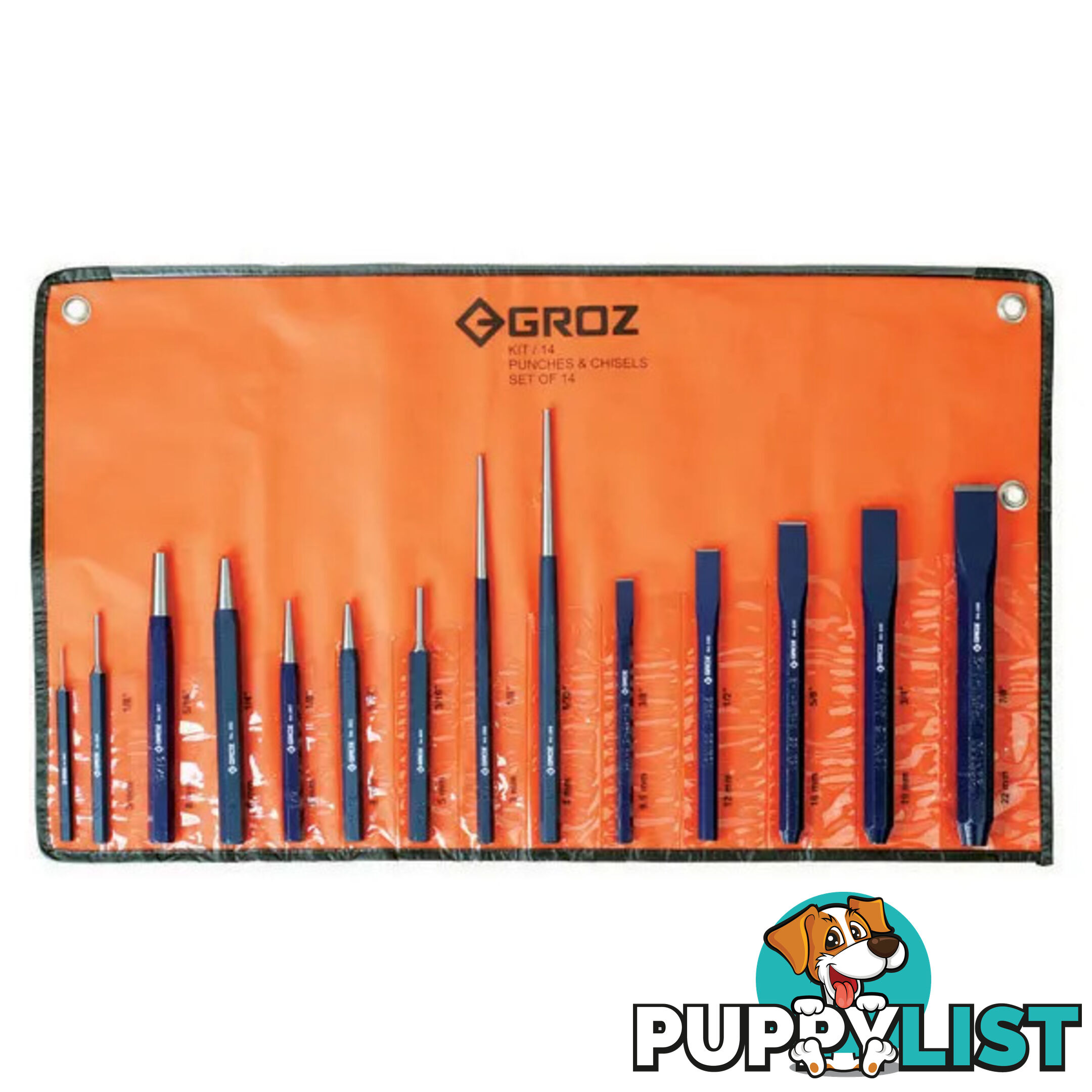 Groz Punch and Cold Chisel Set 14 Piece GZ-33001