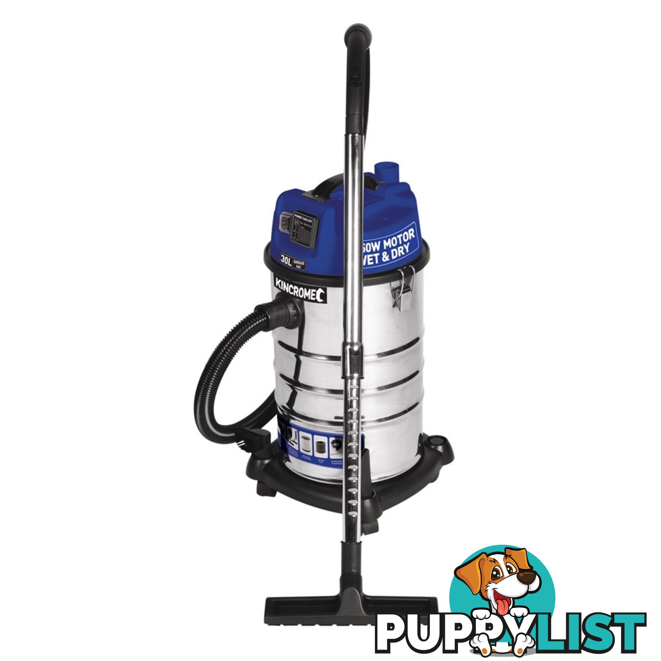 Wet & Dry Garage Vacuum 30 Litres 1250W/240V Kincrome KP703