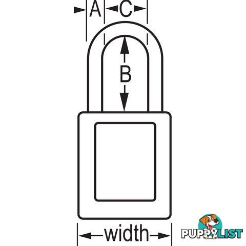 Dielectric Zenexâ¢ Safety Padlock 38mmX38mm Nylon Shackle Masterlock