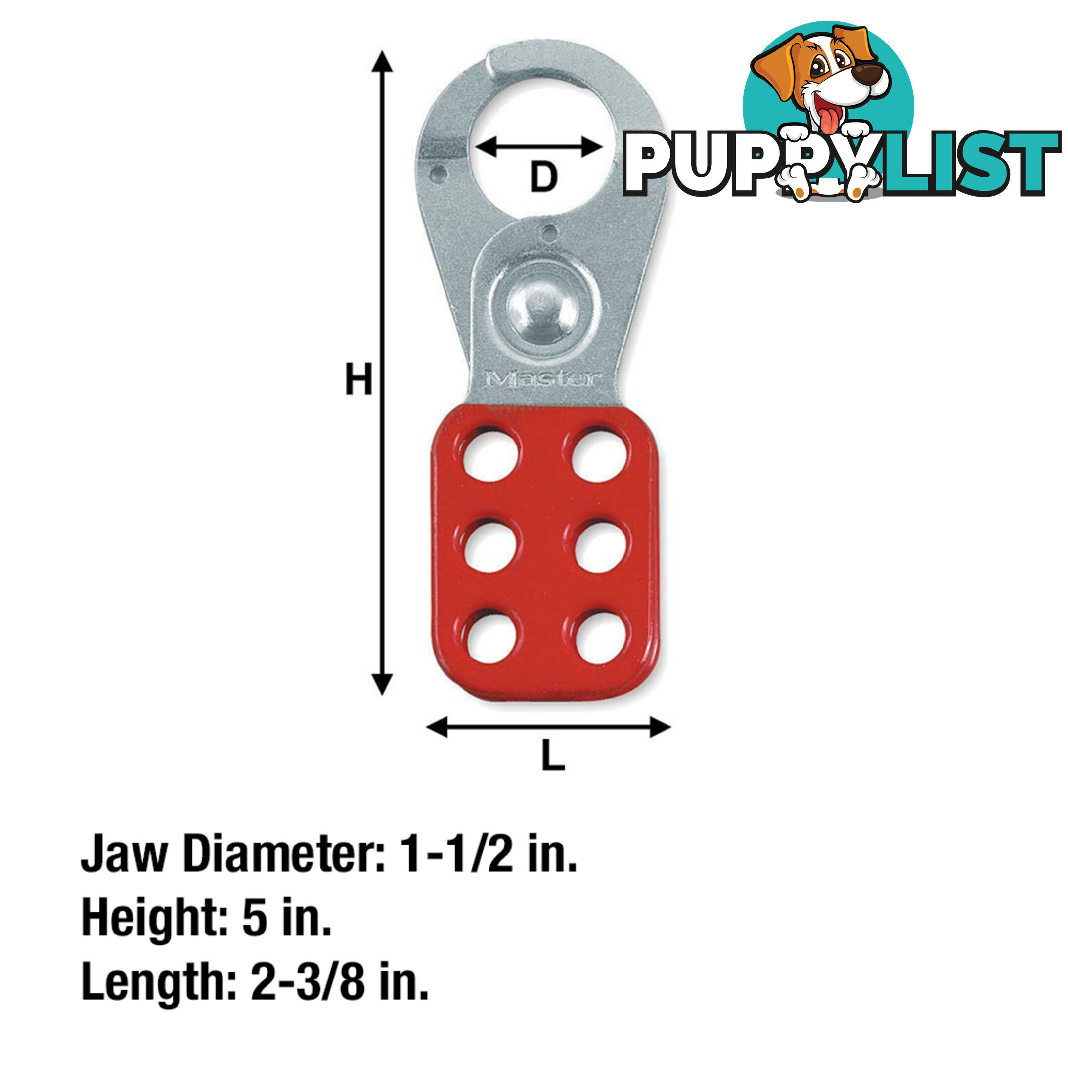 Steel Lockout Hasp 1-1/2in 38mm Jaw Master lock 421