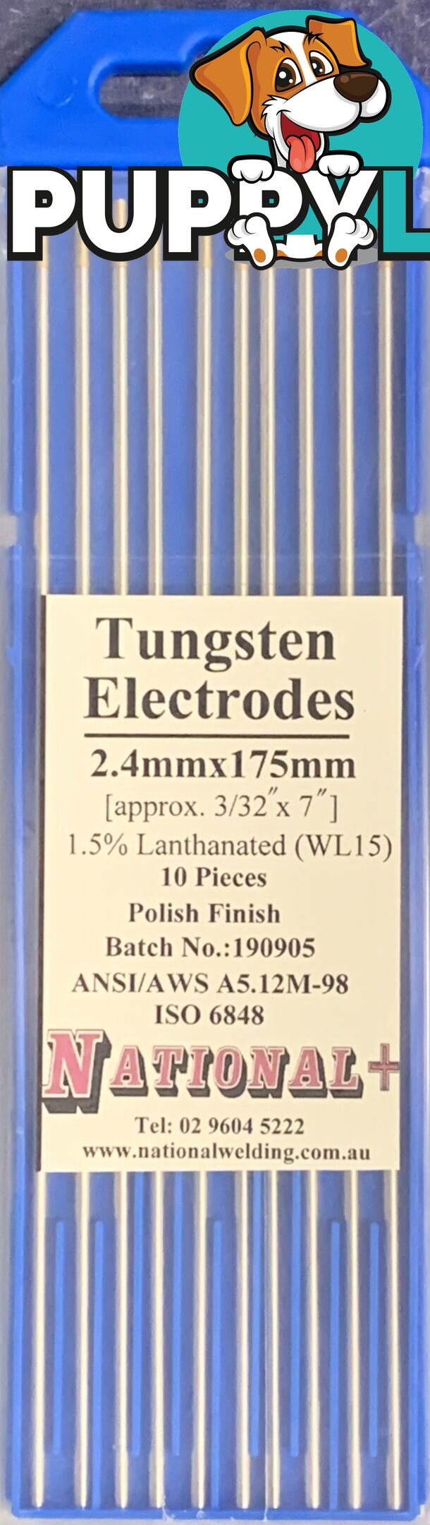 2.4mm 1.5% Lanthanated Tig Tungsten Electrode Pack of 10