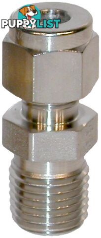 Compression Fitting Stainless Steel 1/4" NPT M - 1/4" Tube