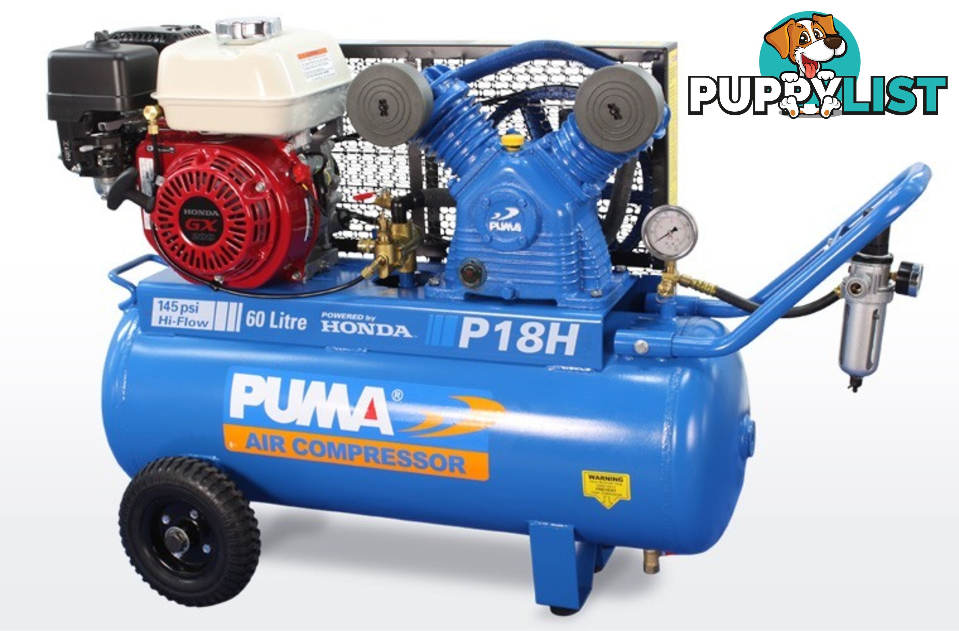 Air Compressor 60 Litres Honda Petrol Puma PU P18H