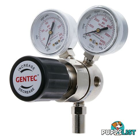 Gentec 1S Regulator 6.0 Purity Chrome Plated In: 30,000 kPa Out: 680 kPa