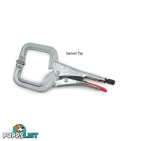 Plier Locking C-Clamp 280mm Length 102mm Opening Swivel Tip PR115S