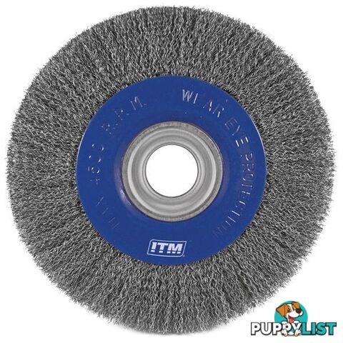 Crimp Wire Wheel Brush Steel 150mm X 19mm Multi Bore ITM TM7012-150