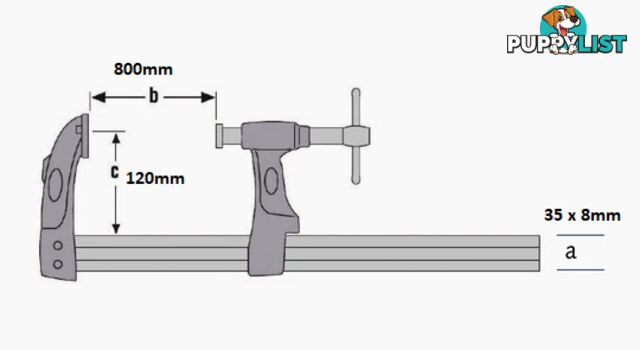 Welding Clamp FX Xtreme 800mm x 120mm Excision 321800120
