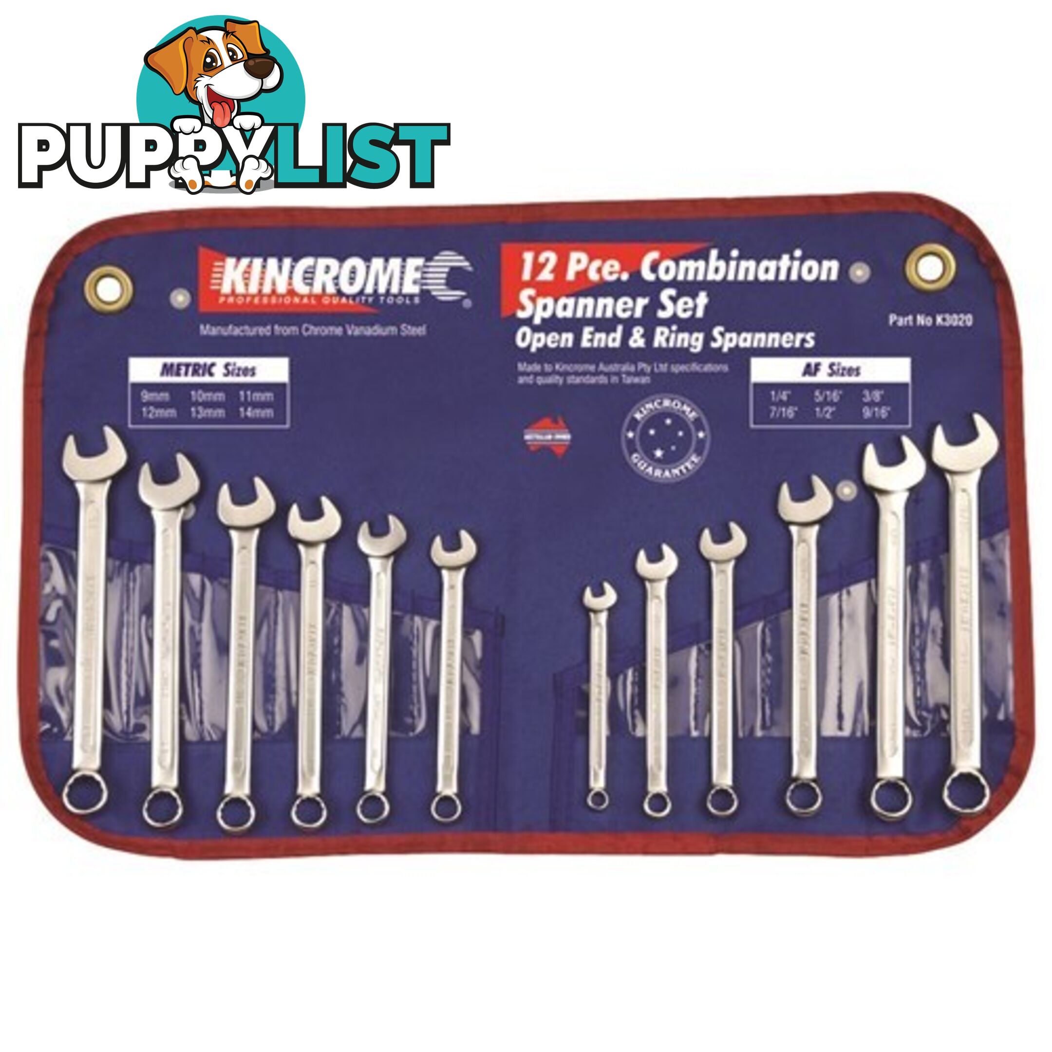 Combination Spanner Set 12 Piece Kincrome K3020
