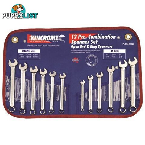 Combination Spanner Set 12 Piece Kincrome K3020