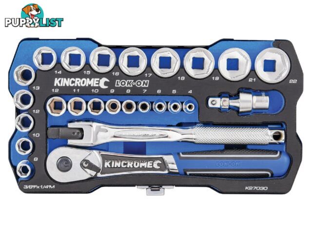 Socket Set 1/4 and 3/8 Drive 26 Piece Metric Kincrome K27030