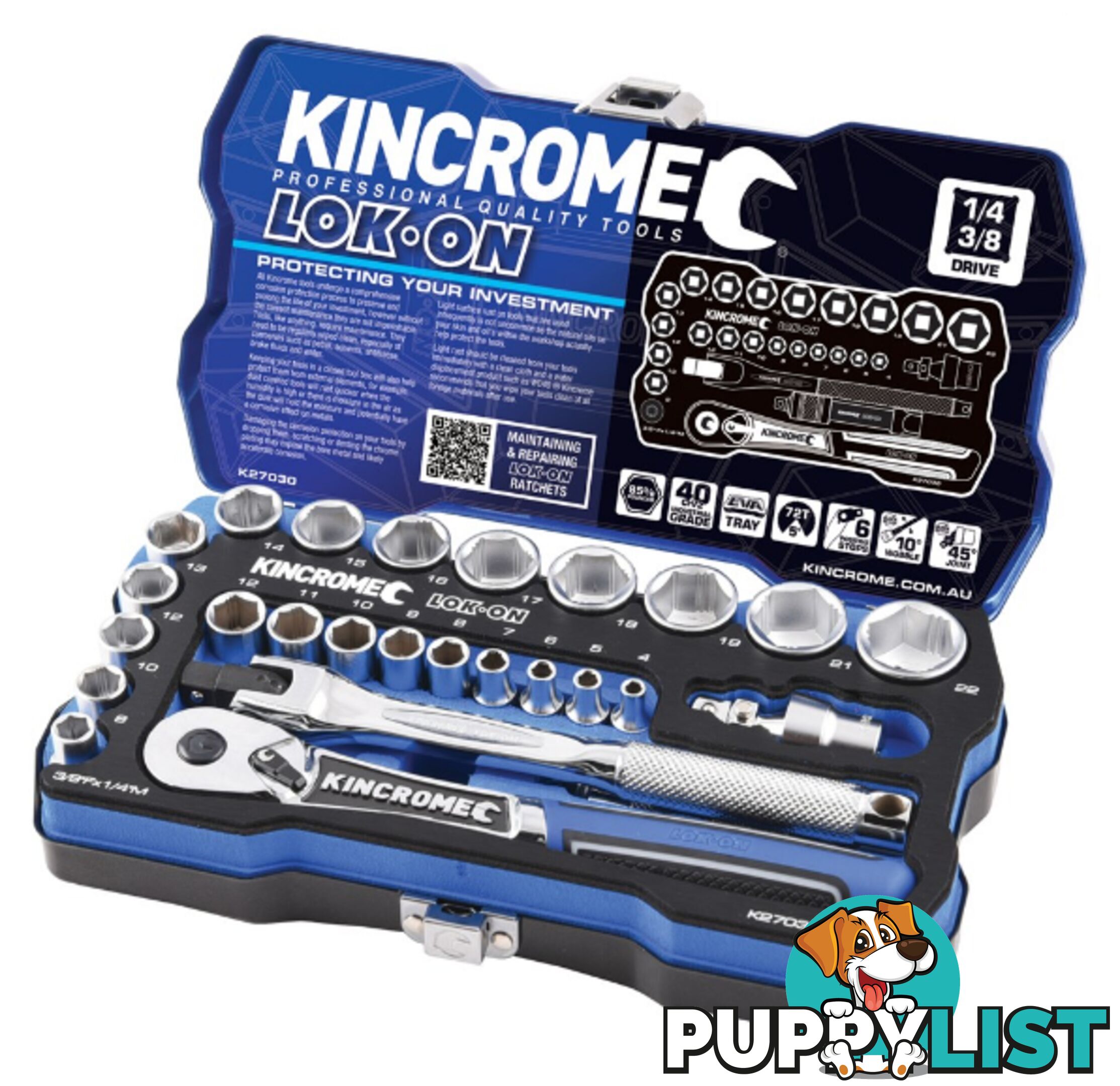 Socket Set 1/4 and 3/8 Drive 26 Piece Metric Kincrome K27030