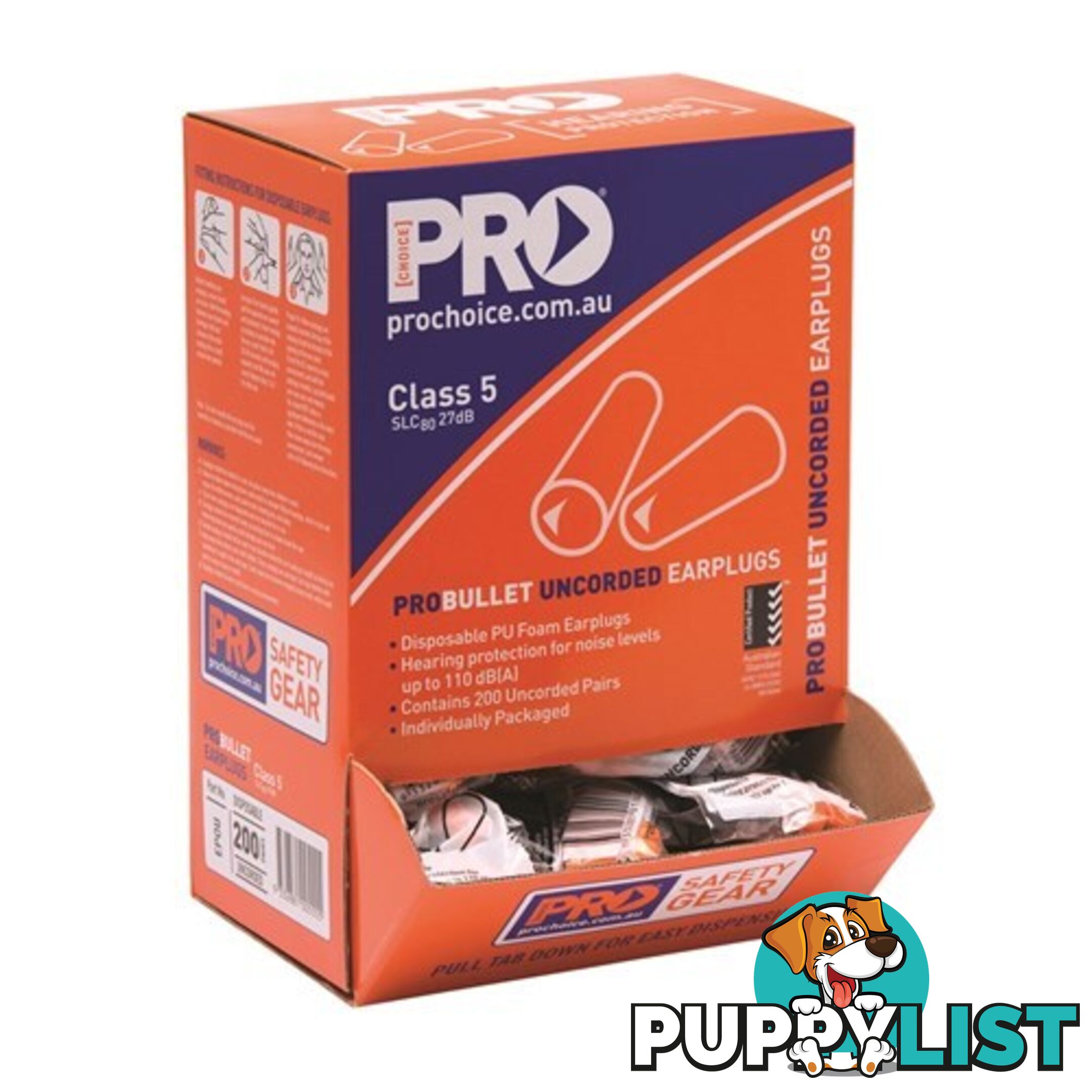 Disposable Probullet Uncorded Earplugs 200 Pairs ProChoice EPOU