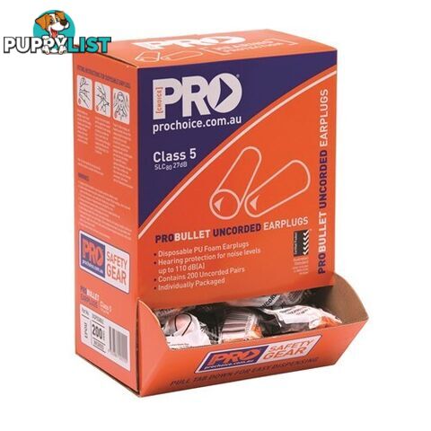 Disposable Probullet Uncorded Earplugs 200 Pairs ProChoice EPOU