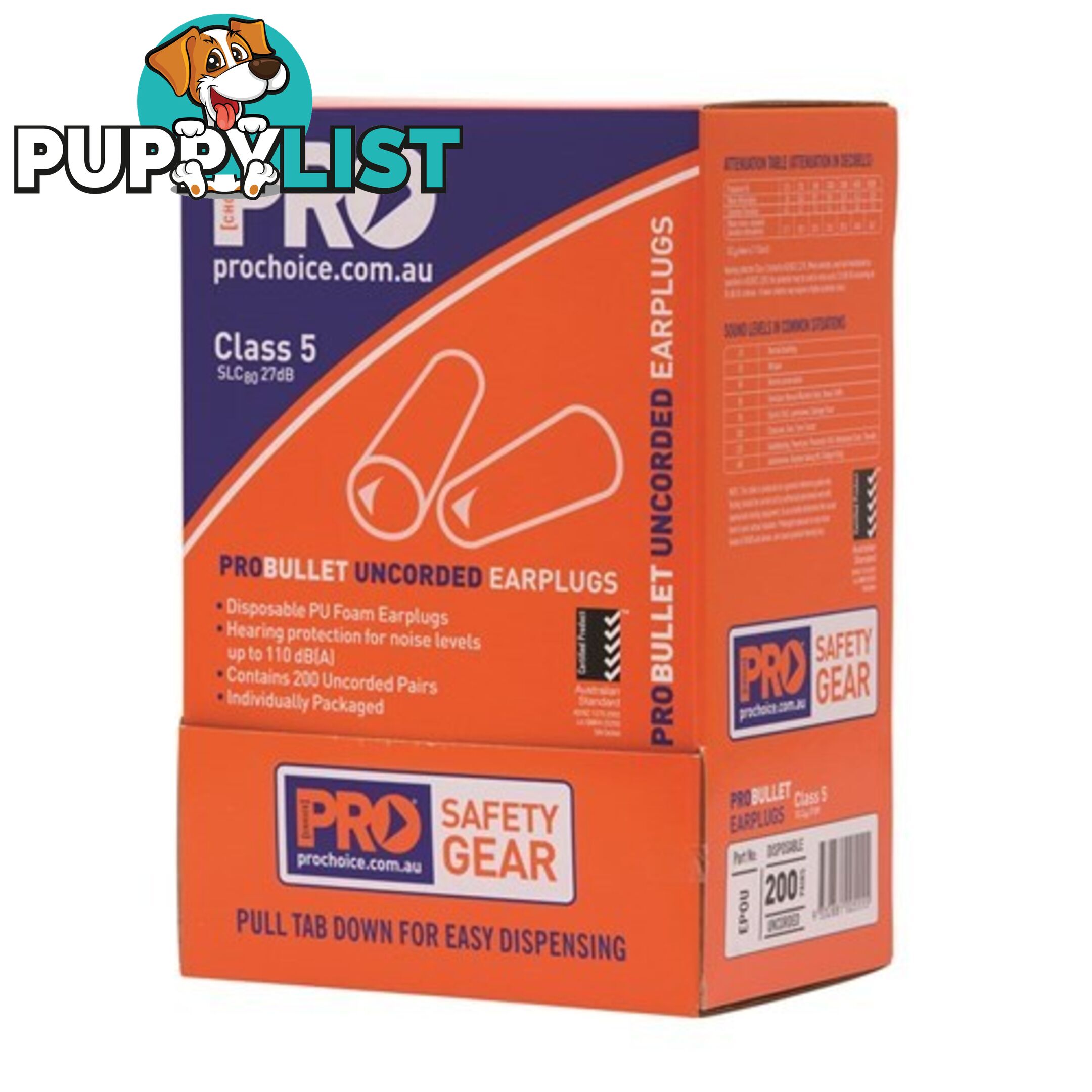 Disposable Probullet Uncorded Earplugs 200 Pairs ProChoice EPOU