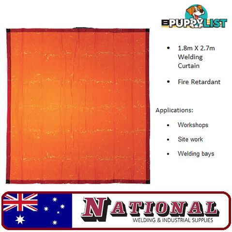 Welding Curtain / Screen 1.8 Metres X 2.7 Metres Orange 700109