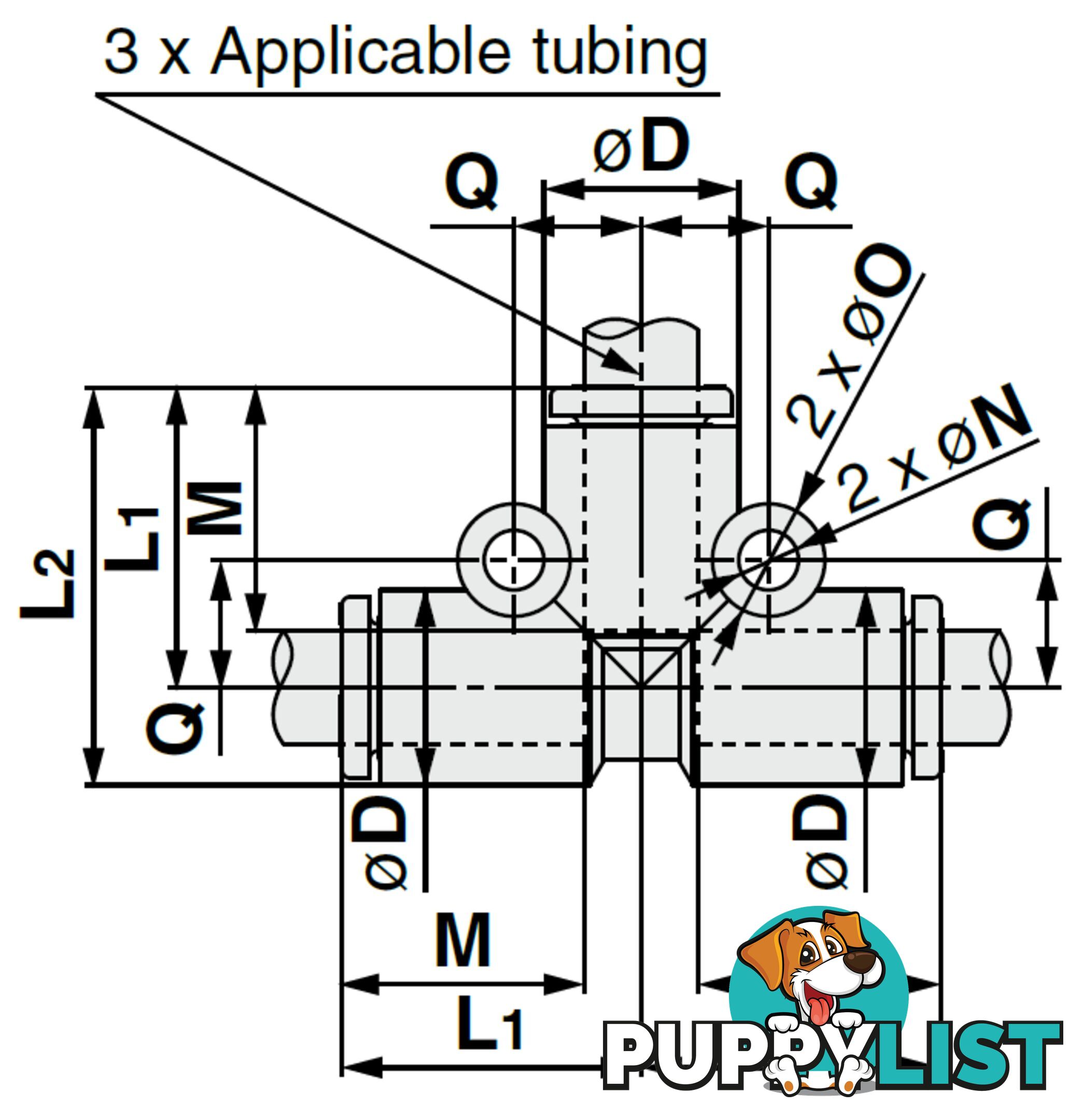 6mm TEES KQ2T06-00A1 Union