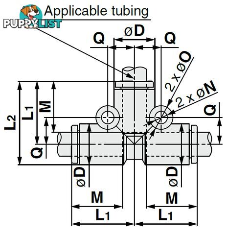 6mm TEES KQ2T06-00A1 Union