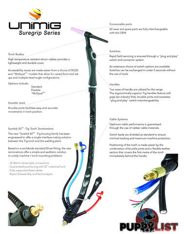 SR26 Suregrip Series Ergo Tig Torch