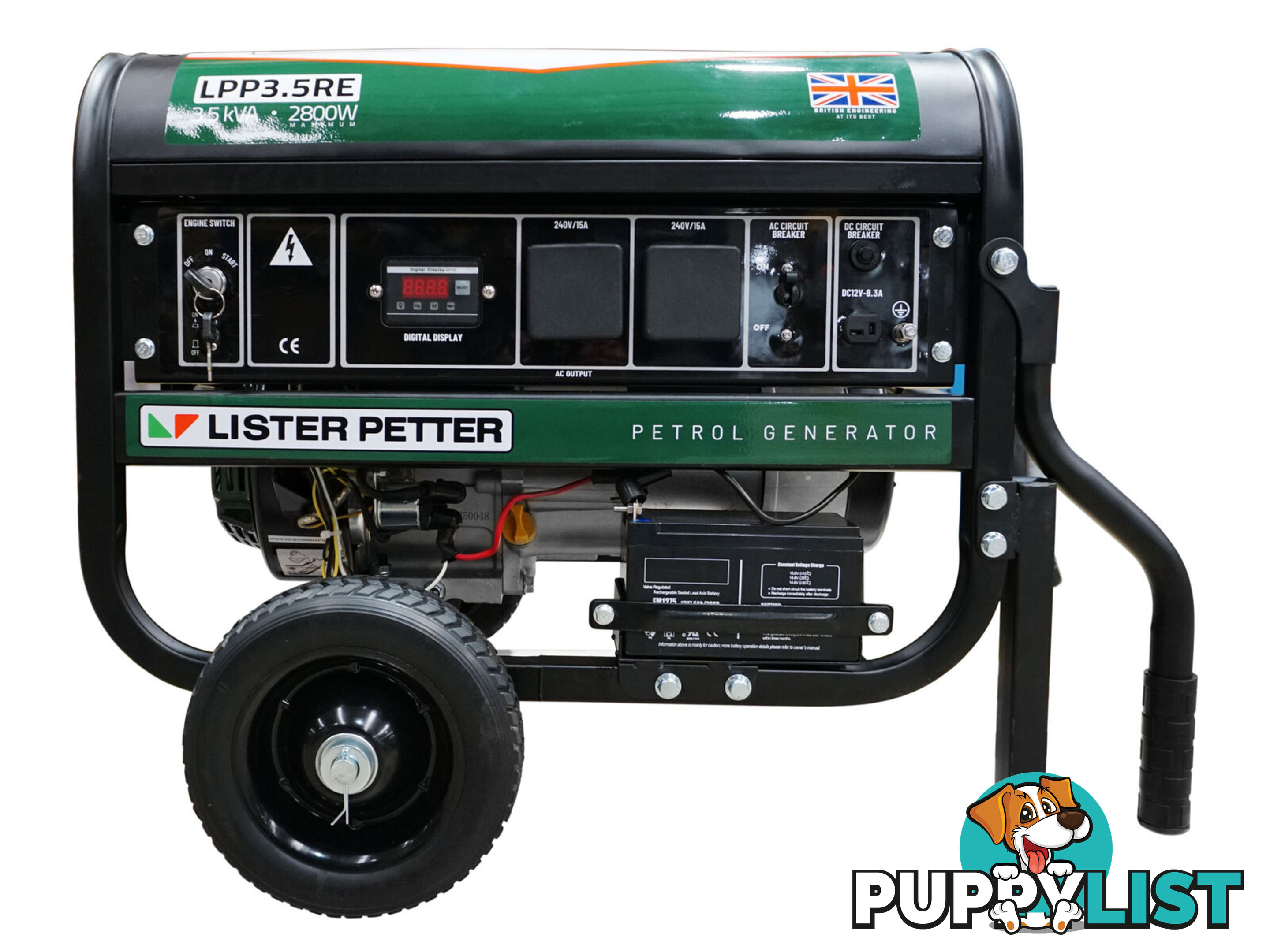 3.5 kVA Lister Petter Petrol Powered Portable Generator LPP3.5RE