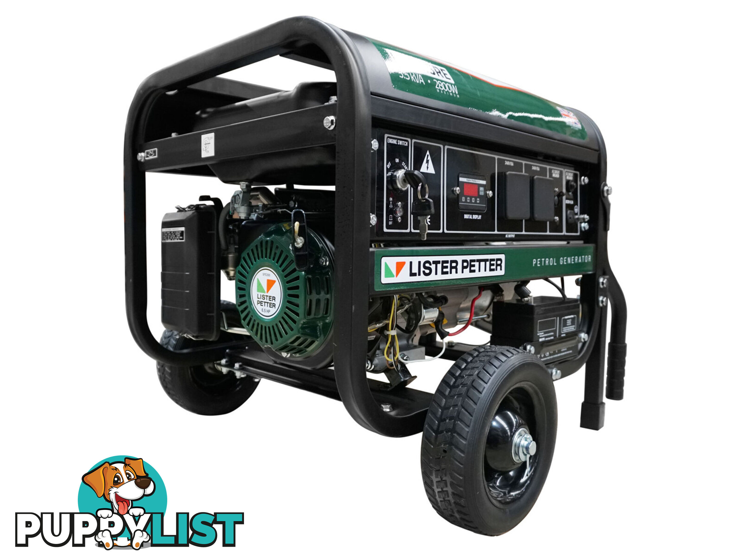 3.5 kVA Lister Petter Petrol Powered Portable Generator LPP3.5RE