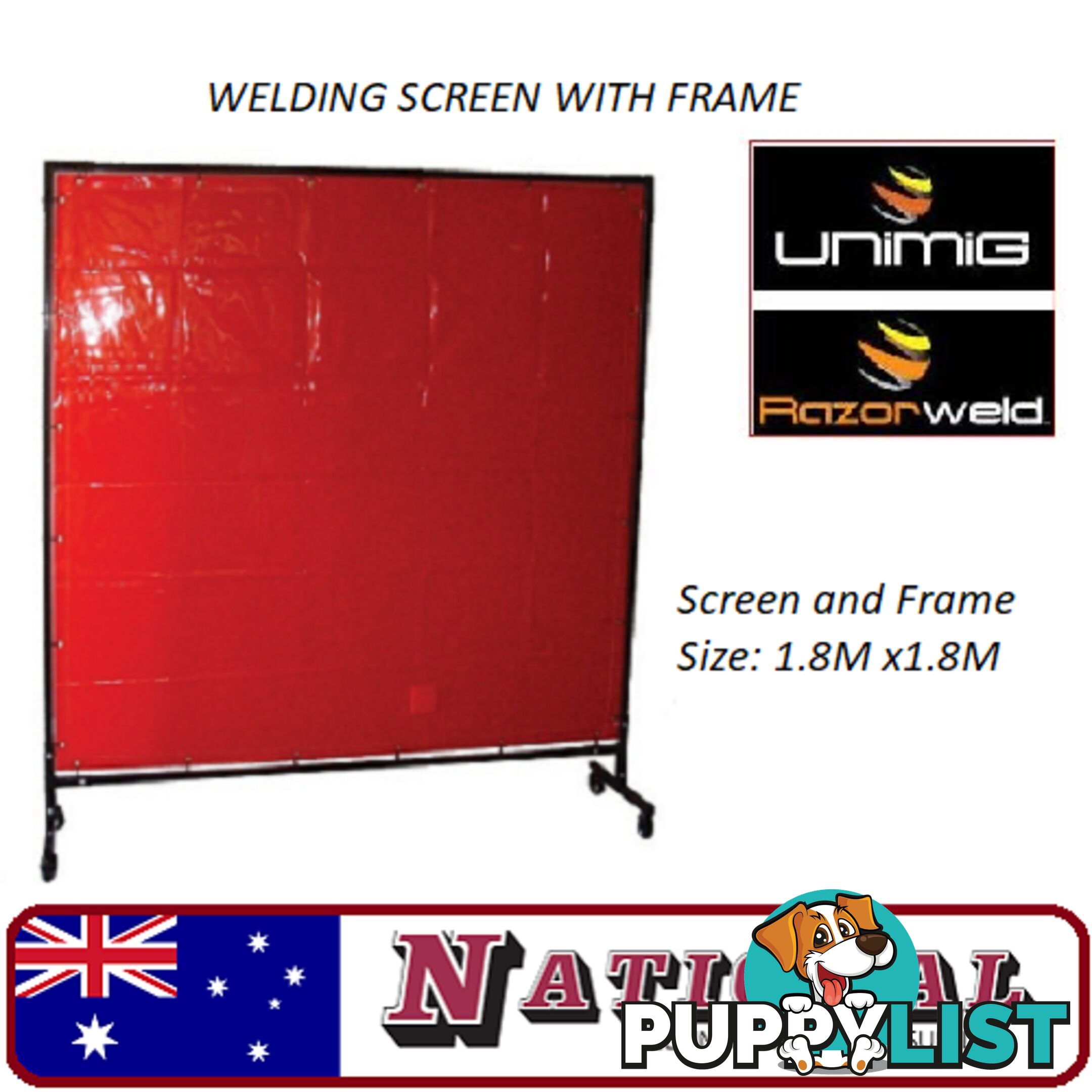 Welding Screen & Frame 1.8 Metres x 1.8 Metres WC1.8XWF1.8