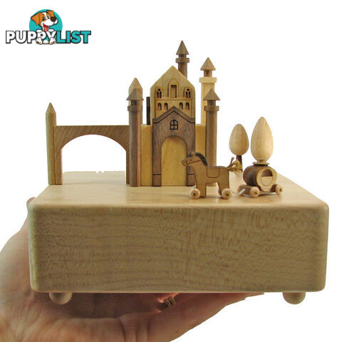 Castle and Carriage Moving Wooden Musical Box - CST01 - 4711717143497