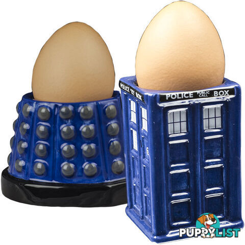 Doctor Who Tardis and Dalek Egg Cup Set - DCT74 - 9342246008411