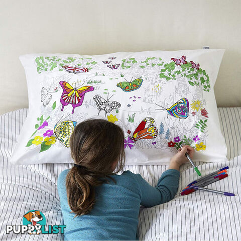 Colour and Learn Butterfly Pillowcase - CALPC01 - 5060255291887